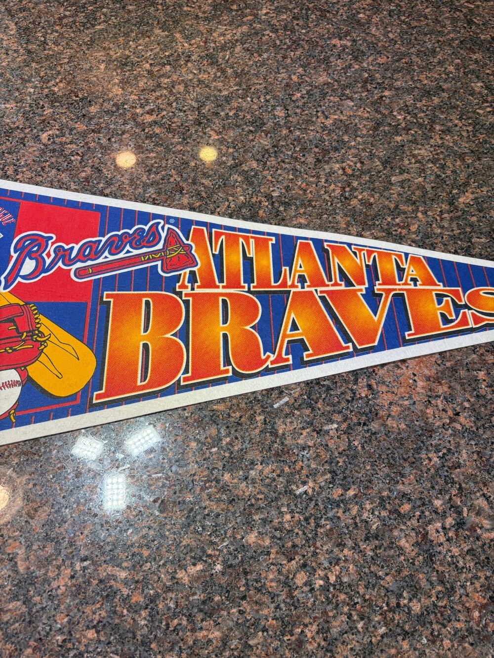 Atlanta Braves National League Pennant with Retro Logo 12"x30" Vintage